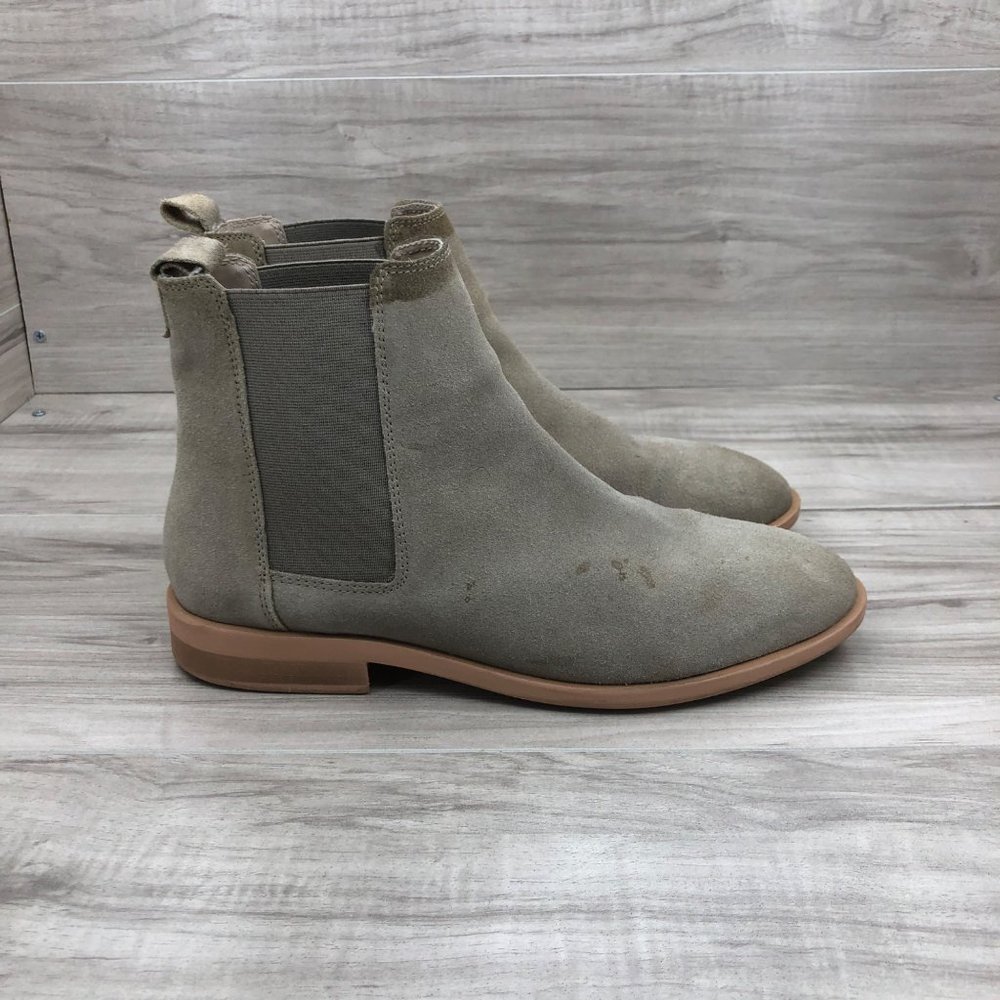 Asos Ankle Boots Womens 6 Tan Suede Slip On Chelsea Booties